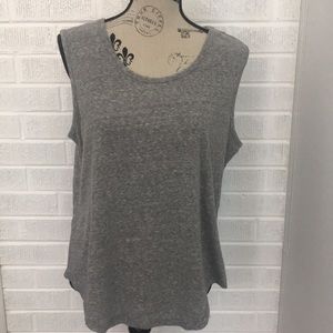 Heather Gray Sleeveless Top with Bar Strap in back